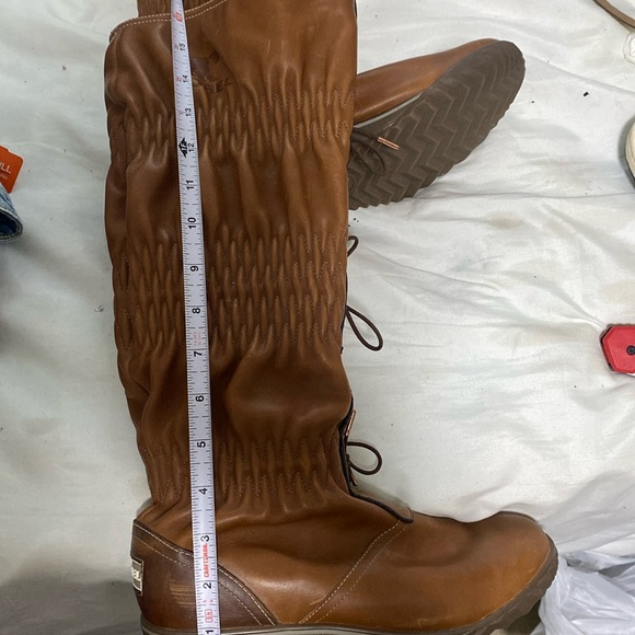 Sorel Women's Brown Firenzy Ruched NL1656-256 Leather Lace Up Winter Boots Sz 8 - Picture 10 of 14